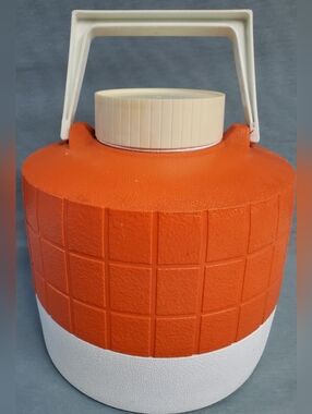 Vintage Thermos One Gallon Insulated Orange & White Retro